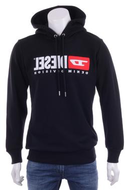 DIESEL Felpa Uomo con Cappuccio Logo Anni '90 Colore Nero