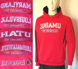 Felpa Uomo con Cappuccio Maglia NCAA C009 Rosso Tg M L XL 2X