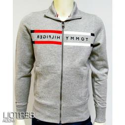 TOMMY HILFIGER FELPA Uomo Con Zip Col. Grigio Senza Cappucci