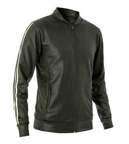 Felpa Uomo Con Zip Effetto Ecopelle Verde Righe Laterali Cas