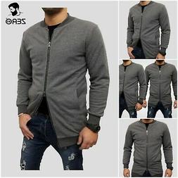 Felpa uomo cotone elastico lunga girocollo slim grigio slim 