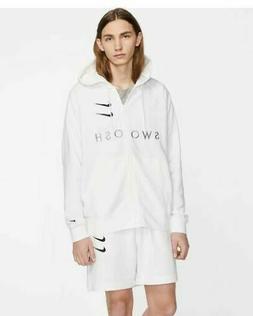 FELPA UOMO NIKE CT7362-100 BIANCO WHITE ZIP CON CAPPUCCIO OP