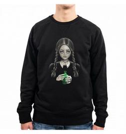 FELPA UOMO DEATH BORES ME FAMIGLIA ADDAMS FAMILY HALLOWEEN M