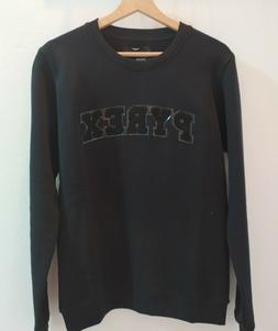 PYREX FELPA UOMO DONNA NERA GIROCOLLO LOGO BOUCLE' - 41200