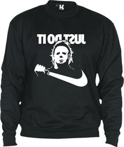 Felpa uomo donna nera girogola unisex HORROR parodia JUST DO