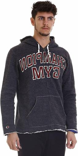 Felpa Uomo Full Zip CHAMPION F7H7C8IT39 con Cappuccio Grigio