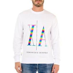 ARMANI EXCHANGE Felpa uomo girocollo bianca 6HZMCAZJBAZ-1100