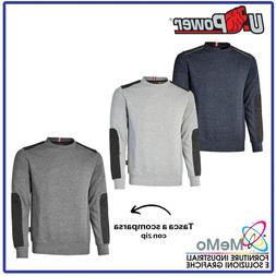 FELPA UOMO GIROCOLLO manica lunga GRIGIO BLU in maglia UPOWE