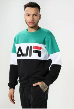 Felpa Fila Uomo Girocollo Verde Bianca Nero 688050 Men Strai