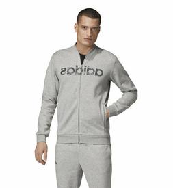 felpa uomo adidas grigio cotone felpato zip intera stampa pe