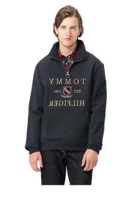 Felpa Tommy Hilfiger uomo Icon Half zip blu AI9