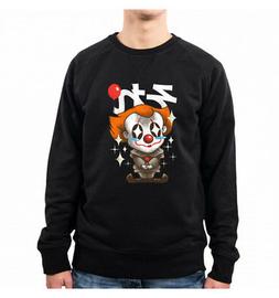 FELPA UOMO KAWAII IT CLOWN HORROR MOVIES VT0027A PACDESIGN