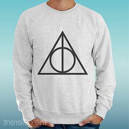 FELPA UOMO LEGGERA SWEATER GRIGIO CHIARO GREY  HARRY POTTER 
