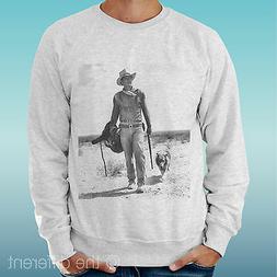 FELPA UOMO LEGGERA SWEATER GRIGIO CHIARO GREY  " JOHN WAYNE 