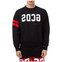 GCDS felpa uomo logo CC94M021003-02 nero collo tondo