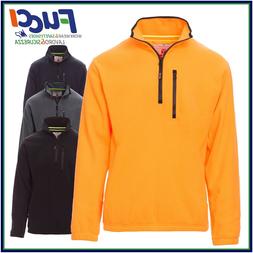 Felpa Uomo Mezza Zip in Pile Con Tasche Maglia da Lavoro Inv