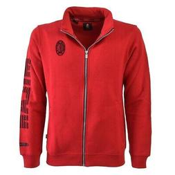 Felpa Uomo Milan Ac Ufficiale Rossa full Zip TANGO RED stamp