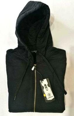 felpa uomo nera con zip e cappuccio
