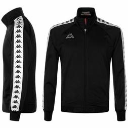 Felpa KAPPA uomo nero - bianco con bande laterali e logo rip