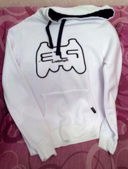 Felpa Uomo Ragazzo Bianca Blu PS 3 Pesante Invernale Abacab