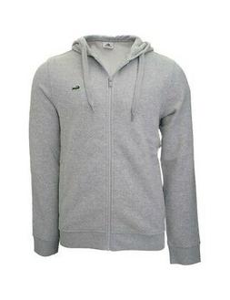 LACOSTE felpa uomo SH6042 grigio  cappuccio con zip misto co