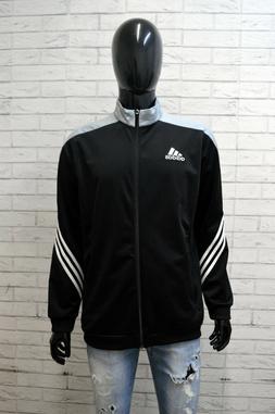 Felpa Uomo Adidas Taglia L Maglione Nero Slim Maglia Pullove