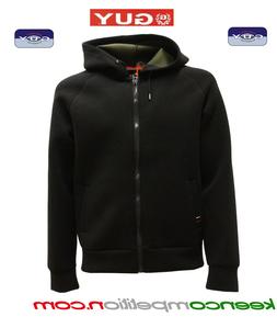 GUY Felpa uomo tessuto effetto neoprene con cappuccio e cern