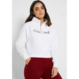 Felpa Nike W Nsw Funnel 1/2 Zip BB Shine Bianco BV4990-100 D