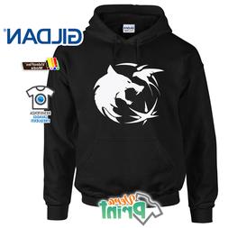 Felpa Witcher Logo Cappuccio Gildan Serie Tv Videogame Uomo 