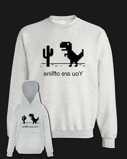 Felpa YOU ARE OFFLINE grigia idea regalo simpatica nerd pc c