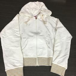 DEHA Felpa Zip con Cappuccio Bambina Panna e Oro 10 Anni