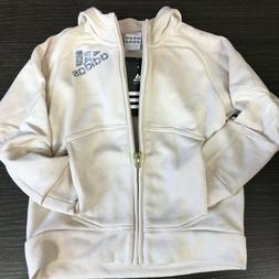 ADIDAS Felpa Zip con Cappuccio Bambino Beige e Verde Militar