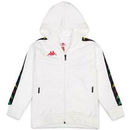 KAPPA FELPA ZIP CON CAPPUCCIO BIANCO ROSSO 34124WW1
