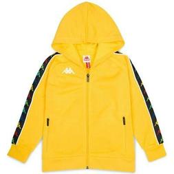 KAPPA FELPA ZIP CON CAPPUCCIO GIALLO BIANCO 34124WW1
