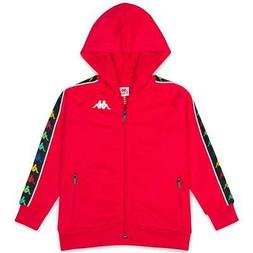 KAPPA FELPA ZIP CON CAPPUCCIO ROSSO BIANCO 34124WW1