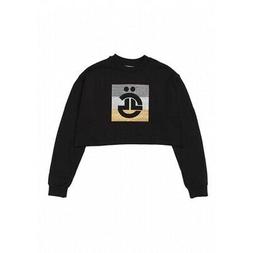 Senza Cappuccio Donna Gaelle Felpa Corta G/c M/l + Stam Nero