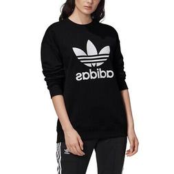 Senza Cappuccio Donna Adidas Trefoil Crew Sweatshirt Nero Fm