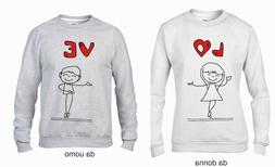 Uomo Donna Coppia Coppie Felpa Felpe Idea Regalo Amore Love 