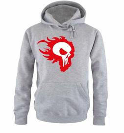 Comedy Shirts - Fiamma Teschio - Felpa con Cappuccio da Uomo