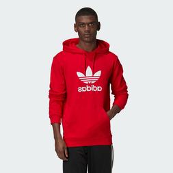 Adidas GD9924 FELPA CAPPUCCIO HOODIE TREFOIL UOMO ROSSO NUOV