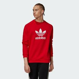 Adidas GD9926 FELPA FELPA TREFOIL WARM-UP CREW UOMO ROSSO NU