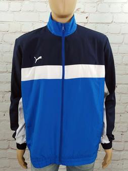 Giacca Puma da uomo leggera L XL felpa tuta zip blu maglia a