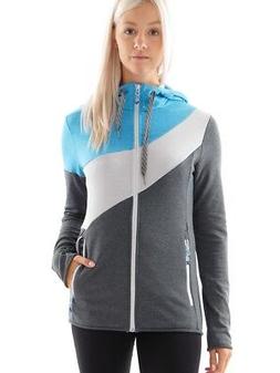 CMP Giacca di Pile Casual Felpa con Cappuccio Blau Traspiran