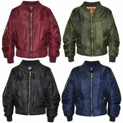Giacca per Bambini Ragazze Ruch Maniche Bomber Imbottito Zip