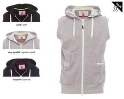 Gilet smanicato maglia in felpa con cappuccio uomo