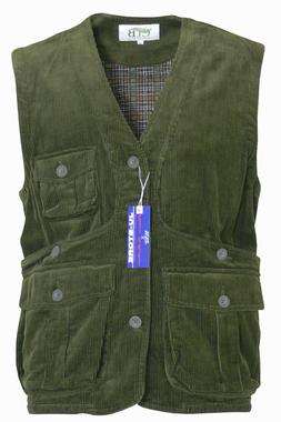 Gilet uomo multitasche giacca VELLUTO foderato CACCIA pesca 