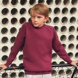 FRUIT OF THE LOOM girocollo FELPA cotone BAMBINO manica RAGL