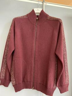"PANICALE Cashmere" Giubbino Felpa Lana e Seta -Bordeaux-tg.