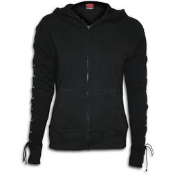 Gothic Rock Felpa leggera con maniche con lacci Spiral donna