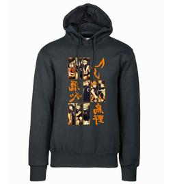 Hoodie Black - Felpa Nera - Haikyuu - Karasuno Team - Fly Hi
